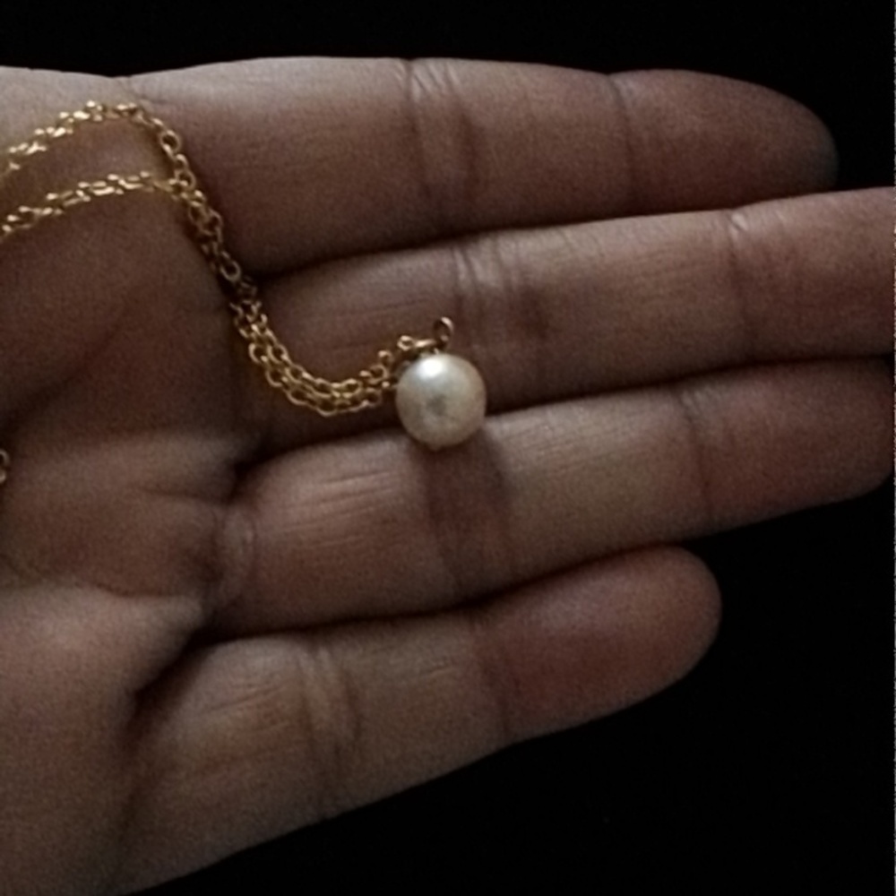 Vintage 1980's Gold Over Silver & Faux Baroque Pearl Earrings W MatchingNecklace - Picture 7 of 7